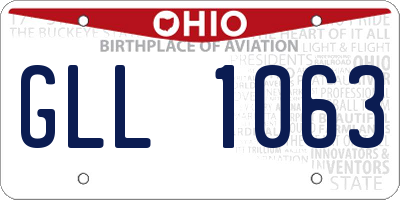 OH license plate GLL1063