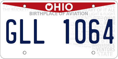 OH license plate GLL1064