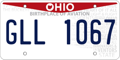 OH license plate GLL1067