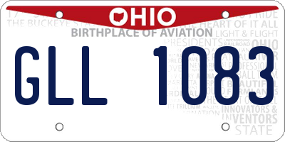 OH license plate GLL1083