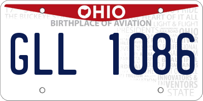OH license plate GLL1086