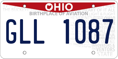 OH license plate GLL1087