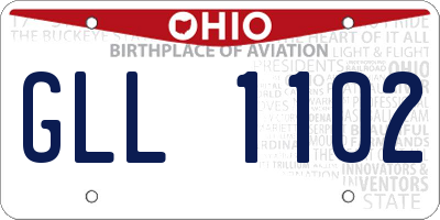 OH license plate GLL1102
