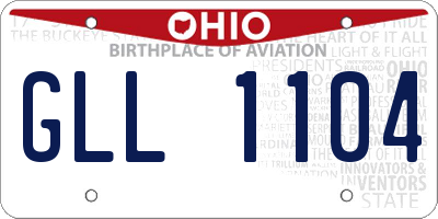 OH license plate GLL1104