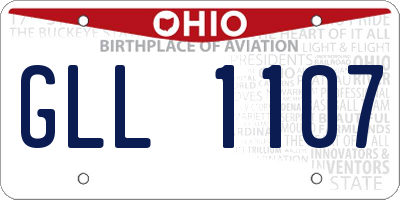 OH license plate GLL1107