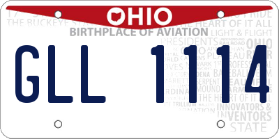 OH license plate GLL1114