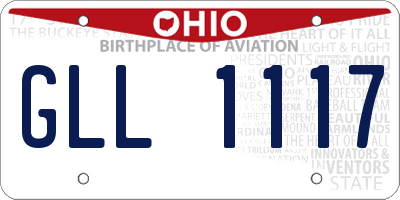 OH license plate GLL1117