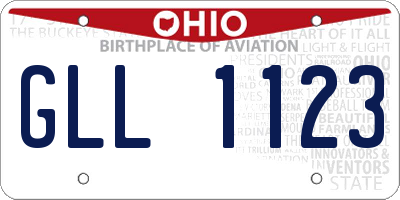 OH license plate GLL1123