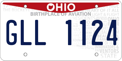OH license plate GLL1124