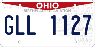 OH license plate GLL1127