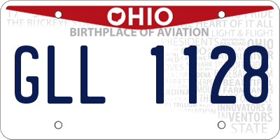 OH license plate GLL1128