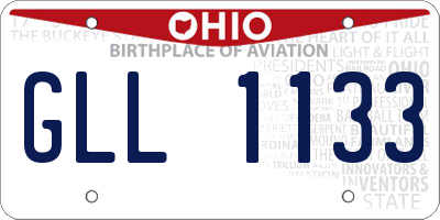 OH license plate GLL1133