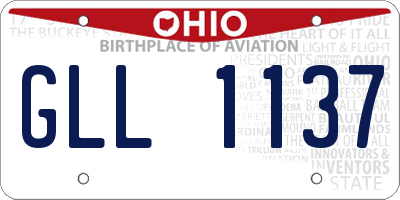 OH license plate GLL1137