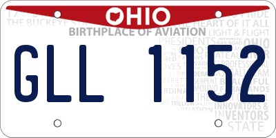 OH license plate GLL1152