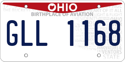 OH license plate GLL1168
