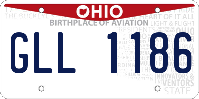 OH license plate GLL1186