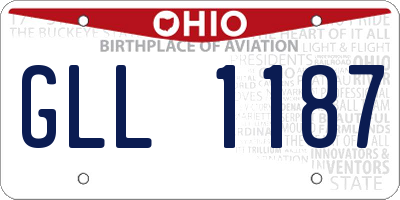 OH license plate GLL1187