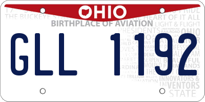 OH license plate GLL1192