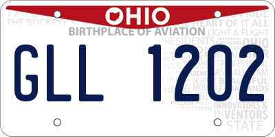 OH license plate GLL1202