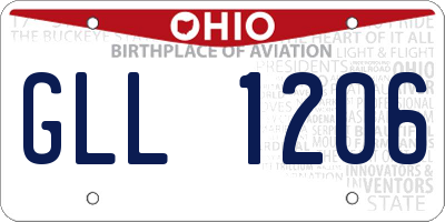 OH license plate GLL1206