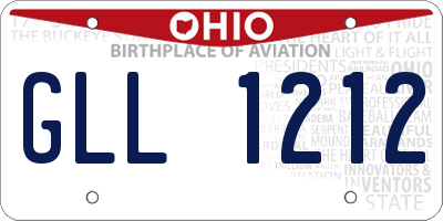 OH license plate GLL1212