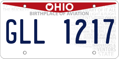 OH license plate GLL1217