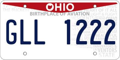 OH license plate GLL1222