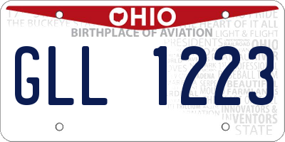 OH license plate GLL1223