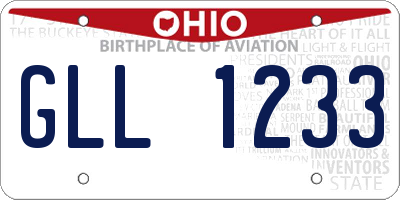 OH license plate GLL1233