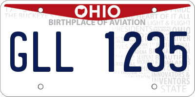 OH license plate GLL1235