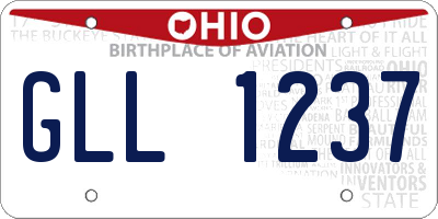 OH license plate GLL1237