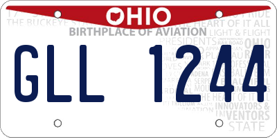 OH license plate GLL1244