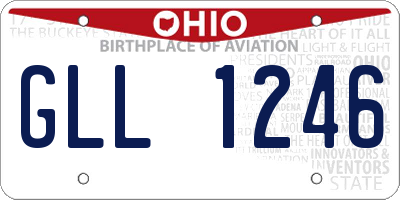 OH license plate GLL1246
