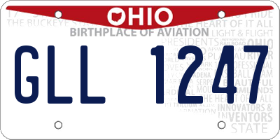 OH license plate GLL1247