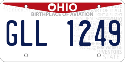 OH license plate GLL1249