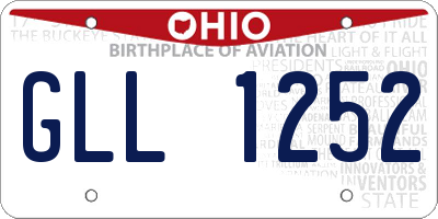 OH license plate GLL1252