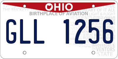 OH license plate GLL1256