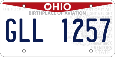 OH license plate GLL1257