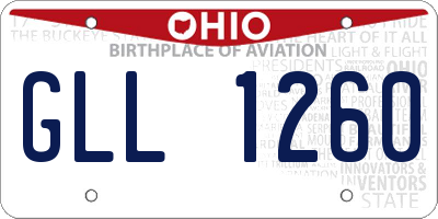 OH license plate GLL1260