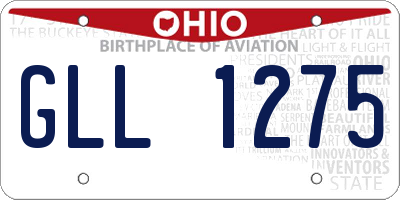 OH license plate GLL1275