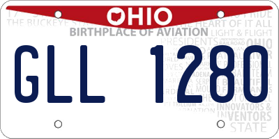 OH license plate GLL1280