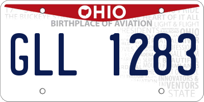 OH license plate GLL1283
