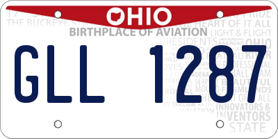 OH license plate GLL1287