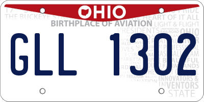 OH license plate GLL1302