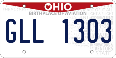 OH license plate GLL1303