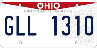 OH license plate GLL1310