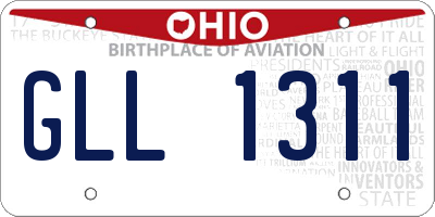 OH license plate GLL1311