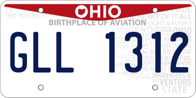OH license plate GLL1312