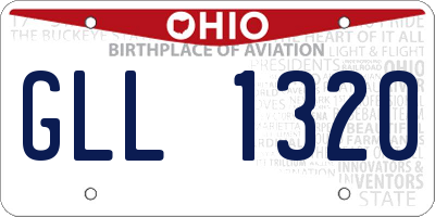 OH license plate GLL1320