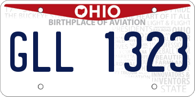 OH license plate GLL1323